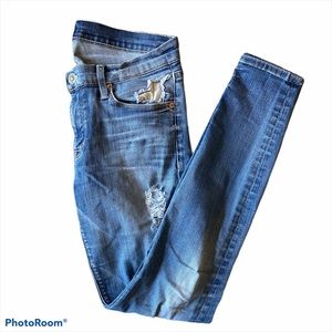 Hudson Distressed Krista Super Skinny Jean - Light